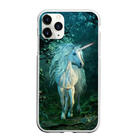 Чехол для iPhone 11 Pro матовый с принтом Единорог , Силикон |  | animal | beautiful | blue | fantasy | green | hooves | horn | horse | magi | mushrooms | nature | night | unicorn | white | белый | волшебство | грибы | грива | единорог | животное | зеленый | иллюстрация | копыта | лес | лошадь | мифология | но