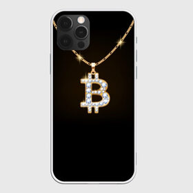 Чехол для iPhone 12 Pro Max с принтом Бриллиантовый биткоин , Силикон |  | bitcoin | black | chain | color | diamond | emblem | gold | golden | hip hop | logo | luxury | money | style | symbol | алмаз | блеск | блестящий | бриллиант | валюта | деньги | знак | золото | золотой | криптовалюта | кулон | логотип | люкс | роскошь | с