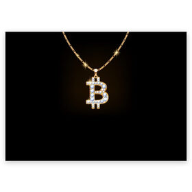 Поздравительная открытка с принтом Бриллиантовый биткоин , 100% бумага | плотность бумаги 280 г/м2, матовая, на обратной стороне линовка и место для марки
 | bitcoin | black | chain | color | diamond | emblem | gold | golden | hip hop | logo | luxury | money | style | symbol | алмаз | блеск | блестящий | бриллиант | валюта | деньги | знак | золото | золотой | криптовалюта | кулон | логотип | люкс | роскошь | с