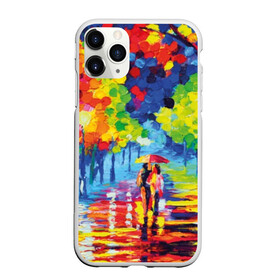 Чехол для iPhone 11 Pro Max матовый с принтом Осенний бульвар , Силикон |  | art | blue | couple | green | lovers | orange | street | tree | umbrella | yellow | влюбленные | дерево | дождь | желтый | зеленый | зонт | искусство | картина | краски | красный | листья | масло | о | оранжевый | осенний | отражение