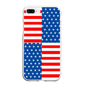 Чехол для iPhone 7Plus/8 Plus матовый с принтом США , Силикон | Область печати: задняя сторона чехла, без боковых панелей | flag | stars | usa | usa flag | америка | американский флаг | звезды | надписи | полосы | сша | флаг | флаг сша