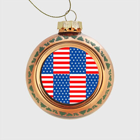 Стеклянный ёлочный шар с принтом США , Стекло | Диаметр: 80 мм | flag | stars | usa | usa flag | америка | американский флаг | звезды | надписи | полосы | сша | флаг | флаг сша