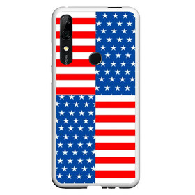 Чехол для Honor P Smart Z с принтом США , Силикон | Область печати: задняя сторона чехла, без боковых панелей | flag | stars | usa | usa flag | америка | американский флаг | звезды | надписи | полосы | сша | флаг | флаг сша