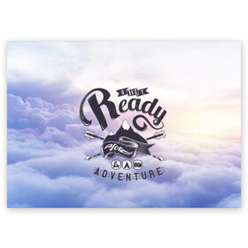 Поздравительная открытка с принтом Get ready , 100% бумага | плотность бумаги 280 г/м2, матовая, на обратной стороне линовка и место для марки
 | арт | графика | надписи