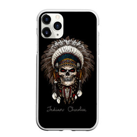 Чехол для iPhone 11 Pro матовый с принтом Череп с роучем , Силикон |  | cherokee | culture | ethnic | feathers | indian | national | navajo | roach | skeleton | skull | traditional | индеец | культура | навахо | национальный | перья | роуч | скелет | традиционный | череп | чероки | этнический