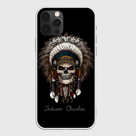 Чехол для iPhone 12 Pro Max с принтом Череп с роучем , Силикон |  | cherokee | culture | ethnic | feathers | indian | national | navajo | roach | skeleton | skull | traditional | индеец | культура | навахо | национальный | перья | роуч | скелет | традиционный | череп | чероки | этнический