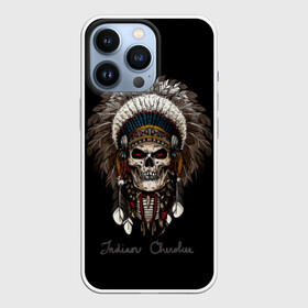 Чехол для iPhone 13 Pro с принтом Череп с роучем ,  |  | cherokee | culture | ethnic | feathers | indian | national | navajo | roach | skeleton | skull | traditional | индеец | культура | навахо | национальный | перья | роуч | скелет | традиционный | череп | чероки | этнический