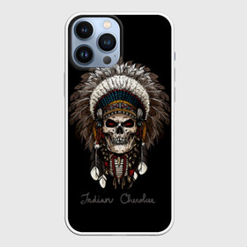 Чехол для iPhone 13 Pro Max с принтом Череп с роучем ,  |  | cherokee | culture | ethnic | feathers | indian | national | navajo | roach | skeleton | skull | traditional | индеец | культура | навахо | национальный | перья | роуч | скелет | традиционный | череп | чероки | этнический