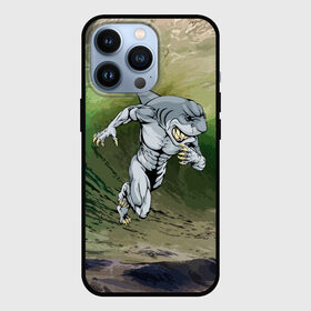 Чехол для iPhone 13 Pro с принтом Great White ,  |  | Тематика изображения на принте: brawn | element | fangs | foam | grin | jaw | ocean | run | shark | teeth | wave | акула | бег | волна | зубы | клыки | мускулы | океан | оскал | пена | стихия