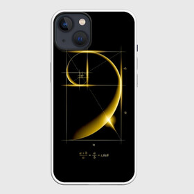 Чехол для iPhone 13 с принтом Золотое сечение ,  |  | black | development | equation | formula | gold | golden | ideal | perfection | proportion | section | spiral | золото | золотое | идеальная | пропорция | развитие | сечение | совершенство | спираль | уравнение | формула | черный