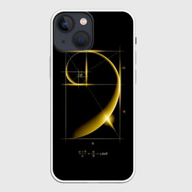 Чехол для iPhone 13 mini с принтом Золотое сечение ,  |  | black | development | equation | formula | gold | golden | ideal | perfection | proportion | section | spiral | золото | золотое | идеальная | пропорция | развитие | сечение | совершенство | спираль | уравнение | формула | черный