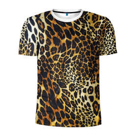 Мужская футболка 3D спортивная с принтом Шкура леопарда , 100% полиэстер с улучшенными характеристиками | приталенный силуэт, круглая горловина, широкие плечи, сужается к линии бедра | animal | cheeky | dangerous | leopard | nature | pattern | predator | skin | spots | wild | дерзкий | дикий | животное | леопард | опасный | природа | пятна | узор | хищник