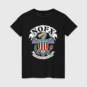 Женская футболка хлопок с принтом NOFX , 100% хлопок | прямой крой, круглый вырез горловины, длина до линии бедер, слегка спущенное плечо | hardcore | nofx | punk | группы | музыка | панк | панк рок | рок | ска панк | скейт панк