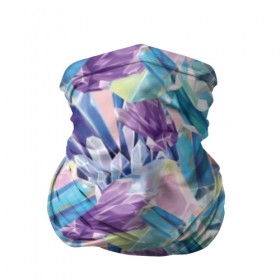 Бандана-труба 3D с принтом Кристаллы , 100% полиэстер, ткань с особыми свойствами — Activecool | плотность 150‒180 г/м2; хорошо тянется, но сохраняет форму | crystal | cute | opal | pink | purple | shining | shiny | stone | блестящий | камень | кристалл | опал | розовый | сияющий | фиолетовый