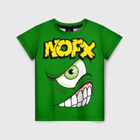 Детская футболка 3D с принтом NOFX , 100% гипоаллергенный полиэфир | прямой крой, круглый вырез горловины, длина до линии бедер, чуть спущенное плечо, ткань немного тянется | hardcore | nofx | punk | группы | музыка | панк | панк рок | рок | ска панк | скейт панк