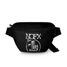 Поясная сумка 3D с принтом NOFX , 100% полиэстер | плотная ткань, ремень с регулируемой длиной, внутри несколько карманов для мелочей, основное отделение и карман с обратной стороны сумки застегиваются на молнию | hardcore | nofx | punk | группы | музыка | панк | панк рок | рок | ска панк | скейт панк