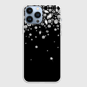 Чехол для iPhone 13 Pro Max с принтом Бриллианты ,  |  | black | cut | diamond | gem | glitter | jewel | luxury | shine | white | алмаз | белый | блеск | бриллиант | диамант | драгоценность | драгоценный камень | люкс | огранка | роскошь | сияние | черный