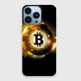 Чехол для iPhone 13 Pro с принтом Золотой биткоин ,  |  | bitcoin | black | business | coin | digital | electronic | emblem | future | golden | money | power | symbol | technology | web | yellow | бизнес | биткоин | будущее | валюта | веб | власть | деньги | желтый | жетон | золотой | криптовалюта | монета | сим