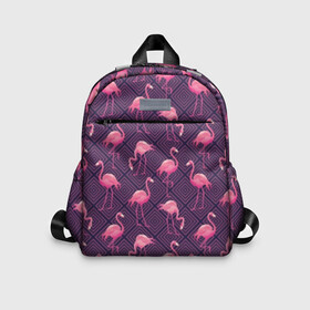 Детский рюкзак 3D с принтом Фламинго , 100% полиэстер | лямки с регулируемой длиной, сверху петелька, чтобы рюкзак можно было повесить на вешалку. Основное отделение закрывается на молнию, как и внешний карман. Внутри дополнительный карман. По бокам два дополнительных кармашка | abstraction | beak | bird | fauna | feathers | flamingo | flora | geometry | happiness | nature | pink | purple | tropical | tropics | абстракция | геометрия | клюв | перья | природа | птица | розовый | счастье | тропики | тропический | фауна | фиолетовый