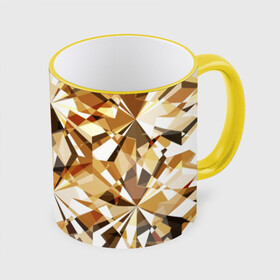 Кружка с полной запечаткой с принтом Желтые бриллианты , керамика | ёмкость 330 мл | cut | diamond | gem | glitter | gold | jewel | kaleidoscope | luxury | shine | sparkle | white | yellow | алмаз | белый | блеск | бриллиант | диамант | драгоценность | драгоценный камень | желтый | золотой | калейдоскоп | люкс | огранка
