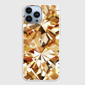 Чехол для iPhone 13 Pro Max с принтом Желтые бриллианты ,  |  | cut | diamond | gem | glitter | gold | jewel | kaleidoscope | luxury | shine | sparkle | white | yellow | алмаз | белый | блеск | бриллиант | диамант | драгоценность | драгоценный камень | желтый | золотой | калейдоскоп | люкс | огранка