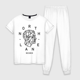 Женская пижама хлопок с принтом Northlane , 100% хлопок | брюки и футболка прямого кроя, без карманов, на брюках мягкая резинка на поясе и по низу штанин | discoveries | mesmer | node | northlane | singularity | группы | метал | музыка | рок