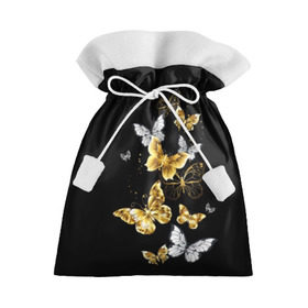 Подарочный 3D мешок с принтом Золотые бабочки , 100% полиэстер | Размер: 29*39 см | airy | black | butterfly | cool | cute | flight | flit | gold | insect | magical | white | wings | yellow | бабочка | белый | воздушный | волшебный | желтый | золото | крылья | милый | насекомое | полёт | порхать | прикольный | черный