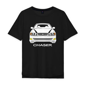 Мужская футболка хлопок Oversize с принтом Toyota Chaser 100 (сток) , 100% хлопок | свободный крой, круглый ворот, “спинка” длиннее передней части | Тематика изображения на принте: 