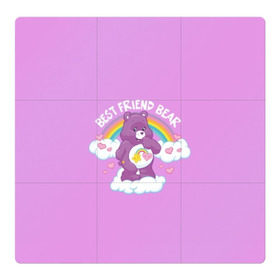 Магнитный плакат 3Х3 с принтом Заботливые мишки , Полимерный материал с магнитным слоем | 9 деталей размером 9*9 см | best friend | rainbow | заботливые мишки | лучшие друзья | медведь | медвежонок | милота | мимими | миша | мишка | мишки радужные | мультик | радуга | сердечки