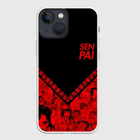 Чехол для iPhone 13 mini с принтом SENPAI ,  |  | 2 versia | ahegao | anime | manga | paint | red | sempai | senpai | sup | supreme | trend | white | аниме | белый | манга | семпай | сенпай | суп | суприм