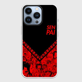 Чехол для iPhone 13 Pro с принтом SENPAI ,  |  | 2 versia | ahegao | anime | manga | paint | red | sempai | senpai | sup | supreme | trend | white | аниме | белый | манга | семпай | сенпай | суп | суприм