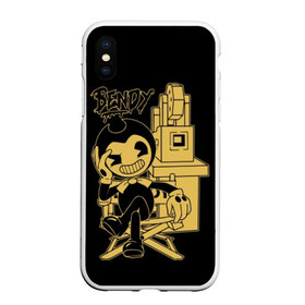 Чехол для iPhone XS Max матовый с принтом Bendy And The Ink Machine (40) , Силикон | Область печати: задняя сторона чехла, без боковых панелей | Тематика изображения на принте: bendy | bendy and the ink machine | devil | game | horror | ink | mask | бенди | бенди и чернильная машина | краска | чернила