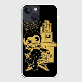 Чехол для iPhone 13 mini с принтом Bendy And The Ink Machine (40) ,  |  | Тематика изображения на принте: bendy | bendy and the ink machine | devil | game | horror | ink | mask | бенди | бенди и чернильная машина | краска | чернила