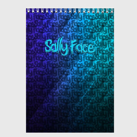 Скетчбук с принтом Sally Face (Pattern) , 100% бумага
 | 48 листов, плотность листов — 100 г/м2, плотность картонной обложки — 250 г/м2. Листы скреплены сверху удобной пружинной спиралью | Тематика изображения на принте: 2019 | 3d | pattern | sally face | tekstura | абстракция | градиент | игра | лого | логотип | надпись | паттерн | стиль | текстура