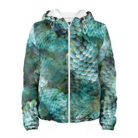 Женская куртка 3D с принтом Чешуя русалки , ткань верха — 100% полиэстер, подклад — флис | прямой крой, подол и капюшон оформлены резинкой с фиксаторами, два кармана без застежек по бокам, один большой потайной карман на груди. Карман на груди застегивается на липучку | blue | color | fish | gray | green | mermaid | neyad | pattern | scales | sea | siren | skin | turquoise | wallpaper | water | бирюзовый | вода | зеленый | кожа | море | неяда | обои | паттерн | русалка | рыба | серый | сирена | цвет | чешуя