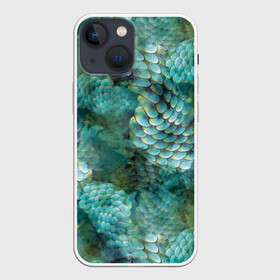 Чехол для iPhone 13 mini с принтом Чешуя русалки ,  |  | blue | color | fish | gray | green | mermaid | neyad | pattern | scales | sea | siren | skin | turquoise | wallpaper | water | бирюзовый | вода | зеленый | кожа | море | неяда | обои | паттерн | русалка | рыба | серый | сирена | цвет | чешуя