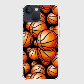 Чехол для iPhone 13 mini с принтом Баскетбольные мячи ,  |  | activity | ball | basketball | black | brightness | brown | circle | color | game | illustration | orange | sport | victory | yellow | активность | апельсиновый | баскетбол | желтый | игра | иллюстрация | коричневый | круг | мяч | оранжевый | победа | спо