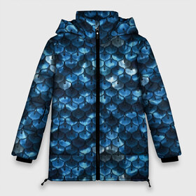 Женская зимняя куртка 3D с принтом Синяя чешуя , верх — 100% полиэстер; подкладка — 100% полиэстер; утеплитель — 100% полиэстер | длина ниже бедра, силуэт Оверсайз. Есть воротник-стойка, отстегивающийся капюшон и ветрозащитная планка. 

Боковые карманы с листочкой на кнопках и внутренний карман на молнии | blue | color | fish | gray | mermaid | neyad | pattern | scales | sea | shiny | siren | skin | turquoise | wallpaper | water | бирюзовый | блестящий | вода | кожа | море | неяда | обои | паттерн | русалка | рыба | серый | синий | сирена | цвет |