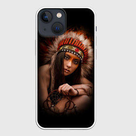 Чехол для iPhone 13 mini с принтом Индейская девушка ,  |  | american | beauty | body | costume | dark | ethnic | face | girl | hair | look | national | nature | race | shaman | взгляд | волосы | девушка | женщина | индейский | индейцы | кор | костюм | краснокожий | красный | красота | лицо | ловец снов | макияж | 