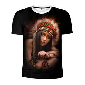 Мужская футболка 3D спортивная с принтом Индейская девушка , 100% полиэстер с улучшенными характеристиками | приталенный силуэт, круглая горловина, широкие плечи, сужается к линии бедра | american | beauty | body | costume | dark | ethnic | face | girl | hair | look | national | nature | race | shaman | взгляд | волосы | девушка | женщина | индейский | индейцы | кор | костюм | краснокожий | красный | красота | лицо | ловец снов | макияж | 