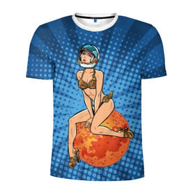 Мужская футболка 3D спортивная с принтом Пин - ап девушка ретро , 100% полиэстер с улучшенными характеристиками | приталенный силуэт, круглая горловина, широкие плечи, сужается к линии бедра | 