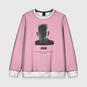 Детский свитшот 3D с принтом Tyler, The Creator (IGOR) , 100% полиэстер | свободная посадка, прямой крой, мягкая тканевая резинка на рукавах и понизу свитшота | Тематика изображения на принте: bomb | boy | cherry | creator | flower | igor | rap | tayler | the | tyler | альбом | игорь | криэйтор | музыка | реп | рэп | тайлер