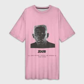 Платье-футболка 3D с принтом Tyler, The Creator (IGOR) ,  |  | bomb | boy | cherry | creator | flower | igor | rap | tayler | the | tyler | альбом | игорь | криэйтор | музыка | реп | рэп | тайлер