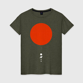Женская футболка хлопок с принтом Солнечная система , 100% хлопок | прямой крой, круглый вырез горловины, длина до линии бедер, слегка спущенное плечо | арт | земля | космос | луна | планеты | сатурн | солнце | юпитер