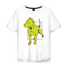 Мужская футболка хлопок Oversize с принтом Питбуль , 100% хлопок | свободный крой, круглый ворот, “спинка” длиннее передней части | dog | pitbull | питбули | питбуль | собака | собаки