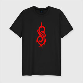 Мужская футболка премиум с принтом SLIPRKNOT , 92% хлопок, 8% лайкра | приталенный силуэт, круглый вырез ворота, длина до линии бедра, короткий рукав | alteranative rock | logo | music | rock | slipknot | альтернативный рок | группа | лого | музыка | рок | слиппкнот