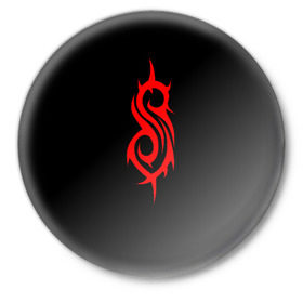 Значок с принтом SLIPKNOT ,  металл | круглая форма, металлическая застежка в виде булавки | alteranative rock | logo | music | rock | slipknot | альтернативный рок | группа | лого | музыка | рок | слиппкнот
