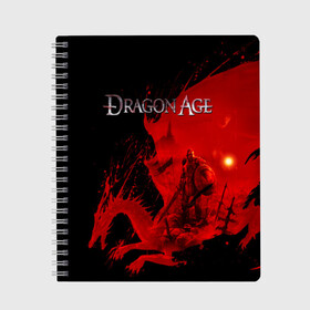Тетрадь с принтом Dragon Age , 100% бумага | 48 листов, плотность листов — 60 г/м2, плотность картонной обложки — 250 г/м2. Листы скреплены сбоку удобной пружинной спиралью. Уголки страниц и обложки скругленные. Цвет линий — светло-серый
 | Тематика изображения на принте: dragon age | gamer | grey wardens | inquisition | игры | инквизиция | компьютерные игры | серые стражи