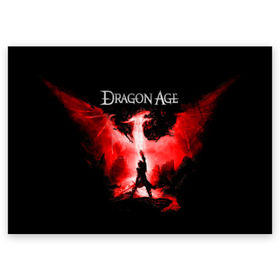 Поздравительная открытка с принтом Dragon Age , 100% бумага | плотность бумаги 280 г/м2, матовая, на обратной стороне линовка и место для марки
 | Тематика изображения на принте: dragon age | gamer | grey wardens | inquisition | игры | инквизиция | компьютерные игры | серые стражи