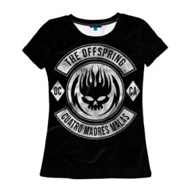 Женская футболка 3D с принтом Offspring , 100% полиэфир ( синтетическое хлопкоподобное полотно) | прямой крой, круглый вырез горловины, длина до линии бедер | offspring | ofspring | punk | rock | the offspring | группы | музыка | офспринг | оффспринг | панк | рок